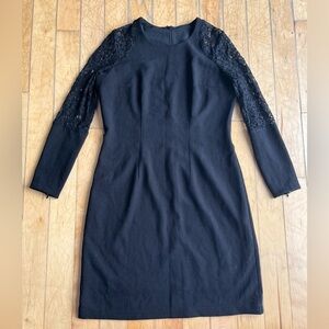 Annie 50 Classic Black Lace Sleeve Dress Size Large